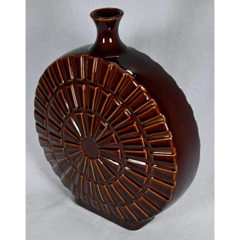 RARE Carolyn Kinder Mid Century Modern Brown Decanter 13.5